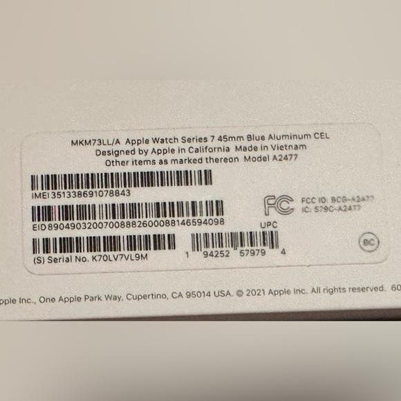 Apple Smartwatch with Blue and Beige Band - Picture 4 of 4